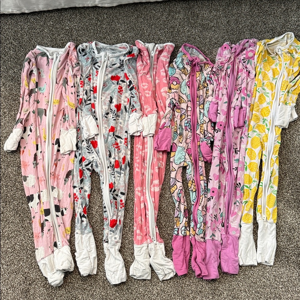 Little Sleepies Kids Pajamas - Pink, Gray, Purple, Yellow